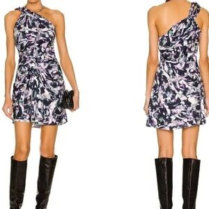 IRO || Kevals print one shoulder mini dress